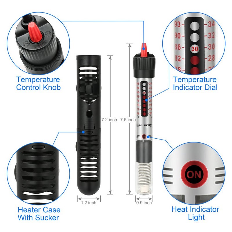 DaToo Aquarium Heater Fish Tank Heater Submersible 25 Watt, 1 Yr Warranty - Image 2